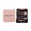 Makeup Revolution London Brow Sculpt Kit Truse de contur pentru femei 2,2 g Nuanţă Medium Brown Cutie cu defect