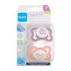 MAM Supreme Silicone Pacifier 0m+ Violet &amp; Orange Suzete pentru copii 2 buc