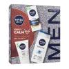 Nivea Men Sensitive Keep It Calm Set cadou Cremă de față pentru bărbați Men Sensitive SPF15 75 ml + Gel de curățare Men Sensitive Face Wash 100 ml + Gel de duș Men Sensitive Soothing cu extract de bambus 250 ml