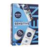 Nivea Men Fresh Sensitive Set cadou Cremă pentru față, corp și mâini Men Creme 30 ml + antiperspirant Men Invisible Black &amp; White Fresh 150 ml + gel de duș Men Sensitive 250 ml