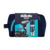 Gillette Mach3 Charcoal Set cadou Aparat de ras 1 buc. + gel de ras Series Cleansing 200 ml + cap de înlocuire 1 buc. + trusă cosmetică