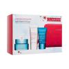 Clarins Hydra-Essentiel [HA²] Collection Set cadou Cremă de zi pentru față Hydra-Essentiel Silky Cream 50 ml + cremă de noapte pentru față Hydra-Essentiel Night Care 15 ml + loțiune de corp Moisture-Rich Body Lotion 30 ml + trusă cosmetică roșie