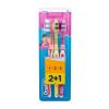 Oral-B 1-2-3 Classic Medium Periuțe de dinți 3 buc Nuanţă Red, Yellow, Pink