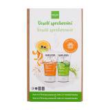 Weleda Kids Happy Shower Set cadou Șampon și gel de duș Happy Orange 2in1 150 ml + șampon și gel de duș Lively Lime 2in1 150 ml Cutie cu defect