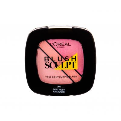 L'Oréal Paris Blush Sculpt Trio Fard de obraz pentru femei 4 g Nuanţă 201 Soft Rosy