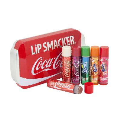 Lip Smacker Coca-Cola Lip Balm Set cadou Balsam de buze 6 x 4 g + Cutie metalica