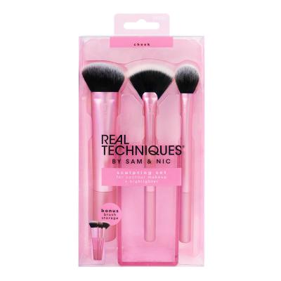 Real Techniques Brushes Sculpting Set cadou 1 pensula de contur+ 1 pensula pudra+ 1 pensula evantai+ 1 suport pensule