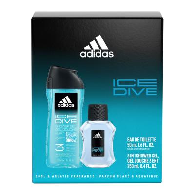 Adidas Ice Dive Set cadou Apa de toaleta 50 ml + Gel de dus 250 ml