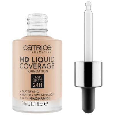 Catrice HD Liquid Coverage 24H Fond de ten pentru femei 30 ml Nuanţă 030 Sand Beige