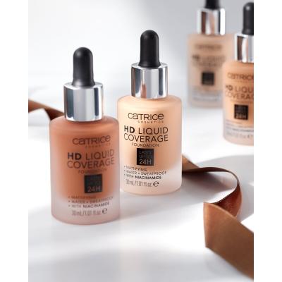 Catrice HD Liquid Coverage 24H Fond de ten pentru femei 30 ml Nuanţă 020 Rose Beige