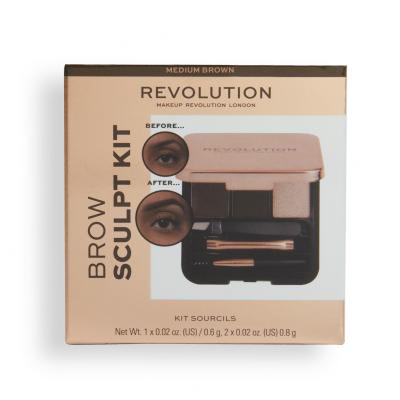 Makeup Revolution London Brow Sculpt Kit Truse de contur pentru femei 2,2 g Nuanţă Brown