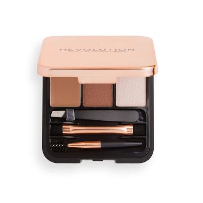 Makeup Revolution London Brow Sculpt Kit Truse de contur pentru femei 2,2 g Nuanţă Brown