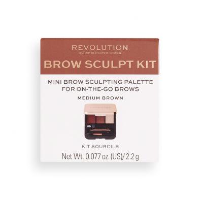 Makeup Revolution London Brow Sculpt Kit Truse de contur pentru femei 2,2 g Nuanţă Medium Brown