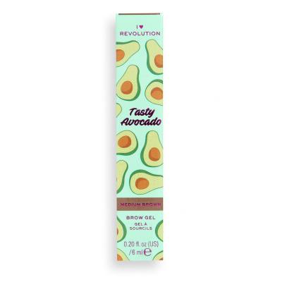 I Heart Revolution Tasty Avocado Brow Gel Mascara sprâncene pentru femei 6 ml Nuanţă Medium Brown