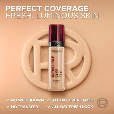 L&#039;Oréal Paris Infaillible 32H Fresh Wear SPF25 Fond de ten pentru femei 30 ml Nuanţă 15