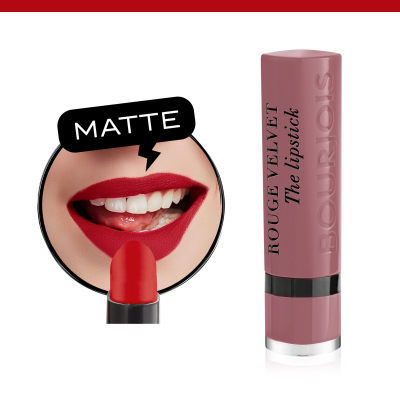 BOURJOIS Paris Rouge Velvet The Lipstick Ruj de buze pentru femei 2,4 g Nuanţă 18 Mauve-Martre