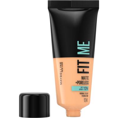 Maybelline Fit Me! Matte + Poreless Fond de ten pentru femei 30 ml Nuanţă 124 Soft Sand