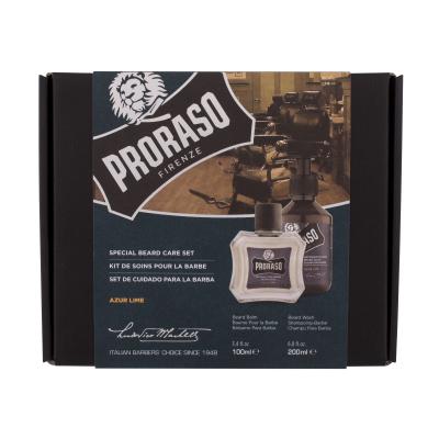 PRORASO Azur Lime Special Beard Care Set Set cadou șampon pentru barbă Azur Lime 200 ml + balsam pentru barbă Azur Lime 100 ml