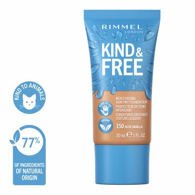 Rimmel London Kind &amp; Free Skin Tint Foundation Fond de ten pentru femei 30 ml Nuanţă 150 Rose Vanilla