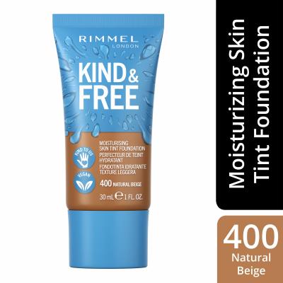 Rimmel London Kind &amp; Free Skin Tint Foundation Fond de ten pentru femei 30 ml Nuanţă 400 Natural Beige