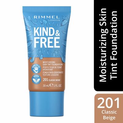 Rimmel London Kind &amp; Free Skin Tint Foundation Fond de ten pentru femei 30 ml Nuanţă 201 Classic Beige