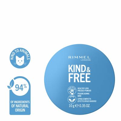 Rimmel London Kind &amp; Free Healthy Look Pressed Powder Pudră pentru femei 10 g Nuanţă 01 Translucent