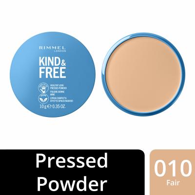 Rimmel London Kind &amp; Free Healthy Look Pressed Powder Pudră pentru femei 10 g Nuanţă 010 Fair