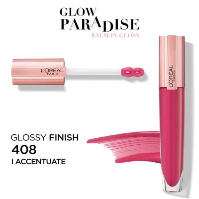 L&#039;Oréal Paris Glow Paradise Balm In Gloss Luciu de buze pentru femei 7 ml Nuanţă 408 I Accentuate