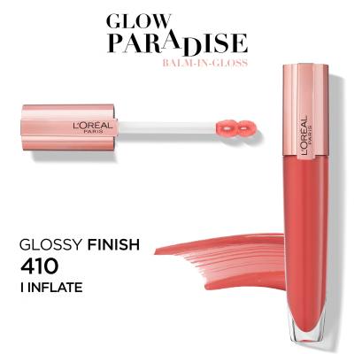 L&#039;Oréal Paris Glow Paradise Balm In Gloss Luciu de buze pentru femei 7 ml Nuanţă 410 I Inflate