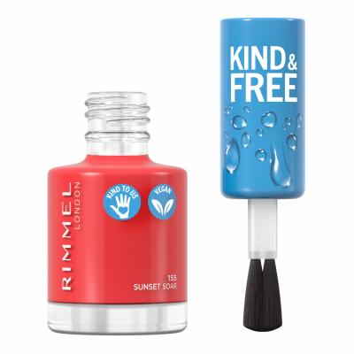 Rimmel London Kind &amp; Free Lac de unghii pentru femei 8 ml Nuanţă 155 Sunset Soar