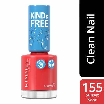 Rimmel London Kind &amp; Free Lac de unghii pentru femei 8 ml Nuanţă 155 Sunset Soar