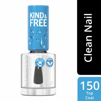 Rimmel London Kind &amp; Free Lac de unghii pentru femei 8 ml Nuanţă 150 Top Coat