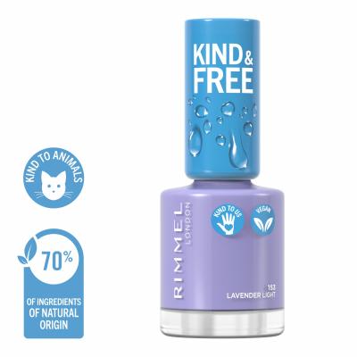 Rimmel London Kind &amp; Free Lac de unghii pentru femei 8 ml Nuanţă 153 Lavender Light