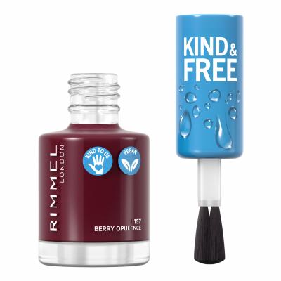 Rimmel London Kind &amp; Free Lac de unghii pentru femei 8 ml Nuanţă 157 Berry Opulence