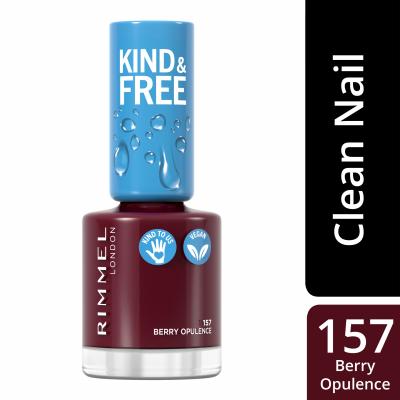 Rimmel London Kind &amp; Free Lac de unghii pentru femei 8 ml Nuanţă 157 Berry Opulence