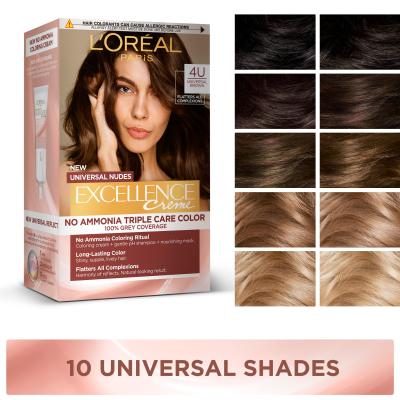 L&#039;Oréal Paris Excellence Creme Triple Protection Vopsea de păr pentru femei 48 ml Nuanţă 2U Black-Brown