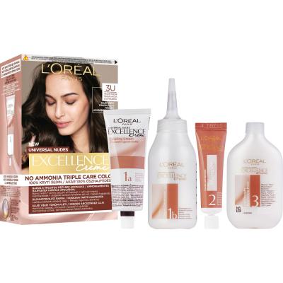 L'Oréal Paris Excellence Creme Triple Protection Vopsea de păr pentru femei 48 ml Nuanţă 3U Dark Brown