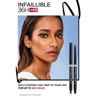 L&#039;Oréal Paris Infaillible Grip 36H Gel Automatic Eye Liner Creion de ochi pentru femei 1,2 g Nuanţă 004 Brown Denim