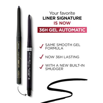 L&#039;Oréal Paris Infaillible Grip 36H Gel Automatic Eye Liner Creion de ochi pentru femei 1,2 g Nuanţă 004 Brown Denim