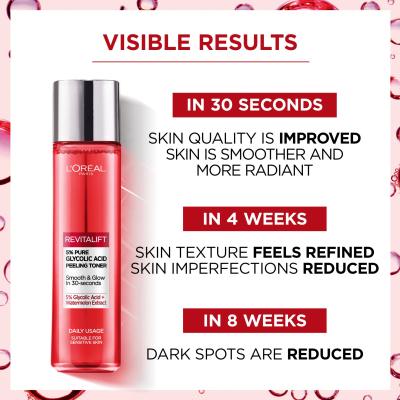 L&#039;Oréal Paris Revitalift 5% Pure Glycolic Acid Peeling Toner Loțiuni și ape termale pentru femei 180 ml