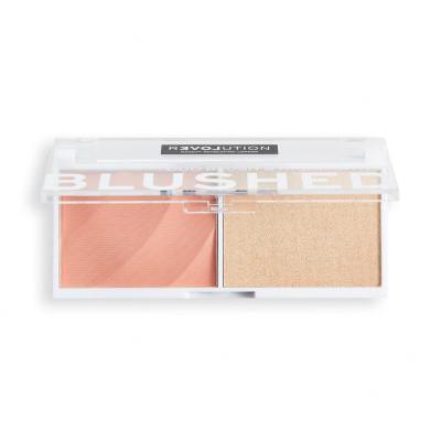 Revolution Relove Colour Play Blushed Duo Blush &amp; Highlighter Konturovací paletka pentru femei 5,8 g Nuanţă Sweet