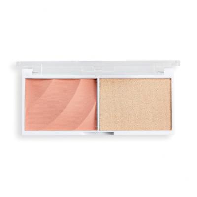 Revolution Relove Colour Play Blushed Duo Blush &amp; Highlighter Konturovací paletka pentru femei 5,8 g Nuanţă Sweet