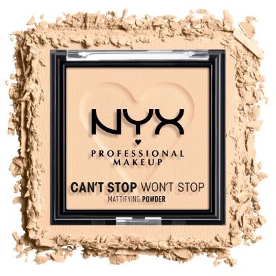 NYX Professional Makeup Can&#039;t Stop Won&#039;t Stop Mattifying Powder Pudră pentru femei 6 g Nuanţă 02 Light