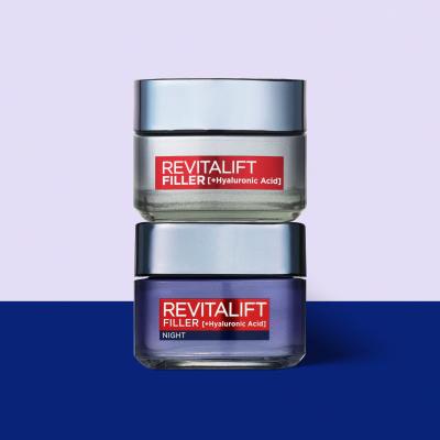 L&#039;Oréal Paris Revitalift Filler HA Duo Set Set cadou Cremă de zi pentru față Revitalift Filler HA 50 ml + cremă de noapte pentru față Revitalift Filler HA 50 ml