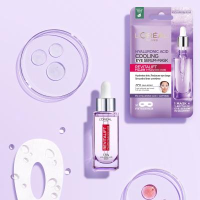 L&#039;Oréal Paris Revitalift Filler HA Deep Replumping And Restoring Volume Set cadou Cremă de zi pentru față Revitalift Filler HA 50 ml + ser pentru față Revitalift Filler HA Serum 30 ml + mască de ochi Revitalift Filler HA Cooling Eye Serum-Mask 1 buc