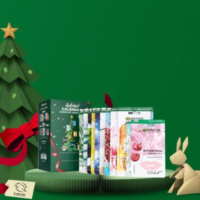 Garnier Advent Calendar 12 Days Of Christmask Set cadou Mască facială 12 buc