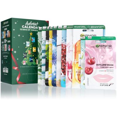 Garnier Advent Calendar 12 Days Of Christmask Set cadou Mască facială 12 buc