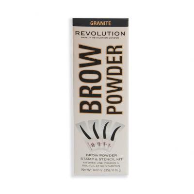 Makeup Revolution London Brow Powder Stamp &amp; Stencil Fard pentru femei 0,65 g Nuanţă Granite