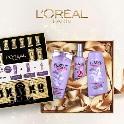 L&#039;Oréal Paris Elseve Hyaluron Plump Set cadou Șampon Elseve Hyaluron Plump 250 ml + balsam Elseve Hyaluron Plump 200 ml + ser pentru păr Elseve Hyaluron Plump 150 ml