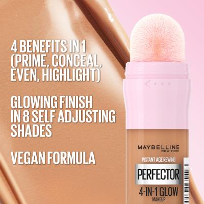 Maybelline Instant Anti-Age Perfector 4-In-1 Glow Fond de ten pentru femei 20 ml Nuanţă 01 Light